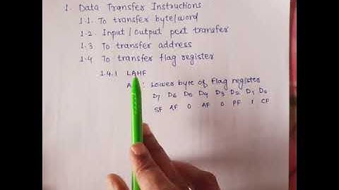 20.11 LAHF load flag register to AH register - data transfer instruction in 8086