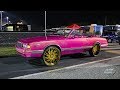 Whipaddict pink pearl 86 chevy monte carlo ls convertible on gold asanti 26s ls swap pink guts