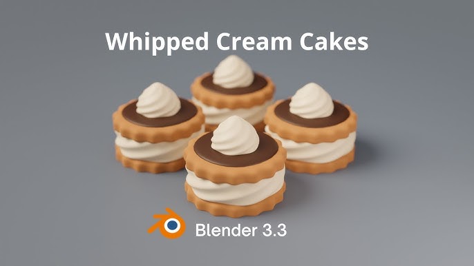 Whipped cream swirl in Blender 3.3 🍦🧁🤍 #3d #b3d #blender #blender3d  #blendertutorial #3dtutorial 