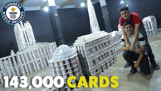 Celebrity Building The Largest Playing Card Structure - Guinness World Records Profile