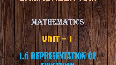 SAMACHEER 10th | UNIT -1 | RELATIONS AND FUNCTIONS | REPRESENTATION OF FUNCTIONS.