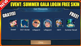 EVENT SUMMER GALA LOGIN FREE SKIN, EMOTE AND RECALL IN MOBILE LEGENDS