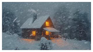 Cozy Winter Ambience for Sleep: Windy Snowstorm Sleet and Snow Sounds