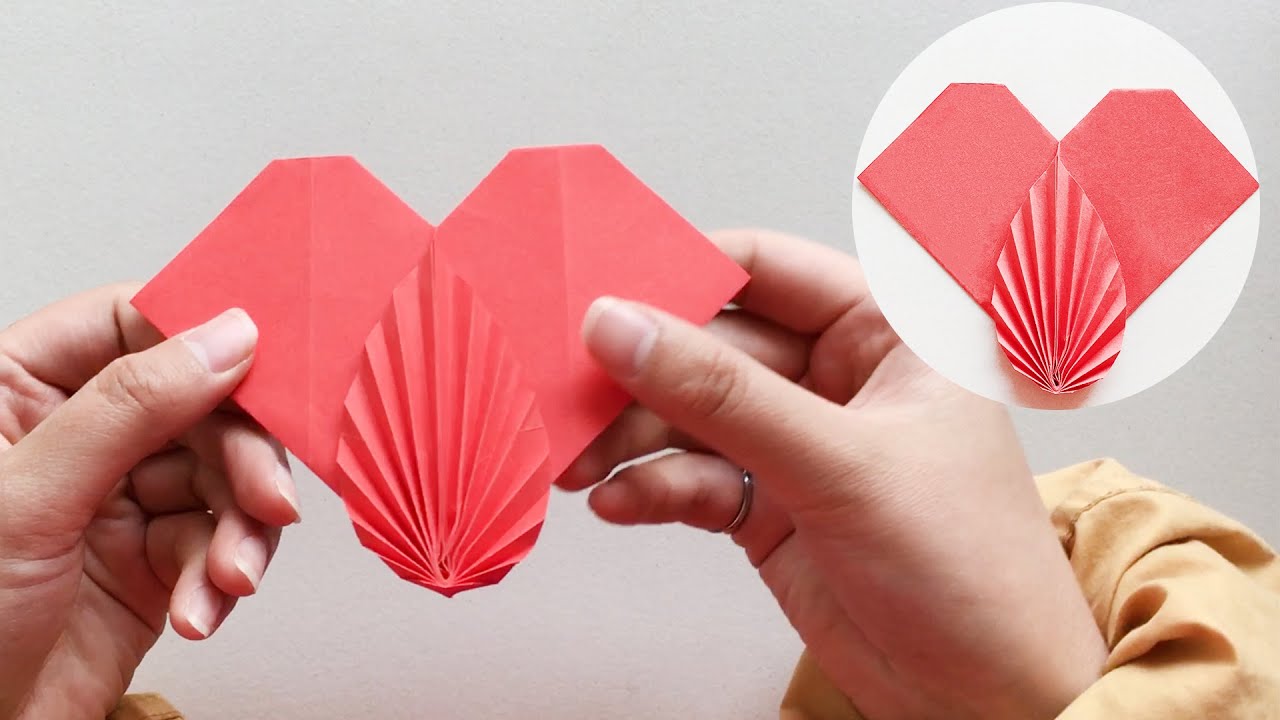 Easy Origami Leaf Heart Tutorial Paper Crafts for kids YouTube