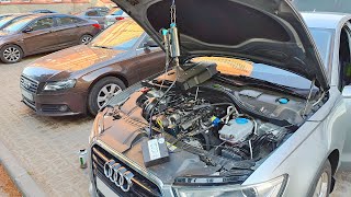 Промывка форсунок прямого впрыска без снятия TFSI Audi A6 C7 промывкой LAVR ML101