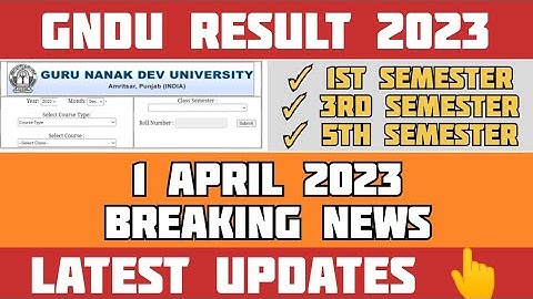 Gndu Result 2023 Latest Updates 😱 || Gndu Result News Today || Gndu Exam News Today || Result Update