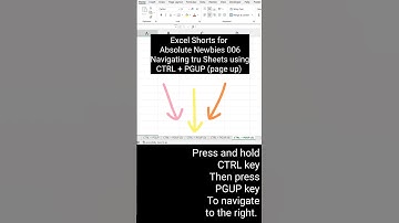 Excel Shorts for Absolute Newbies 006 | Navigating with CTRL and PGUP Keys #excel #exceltutorial