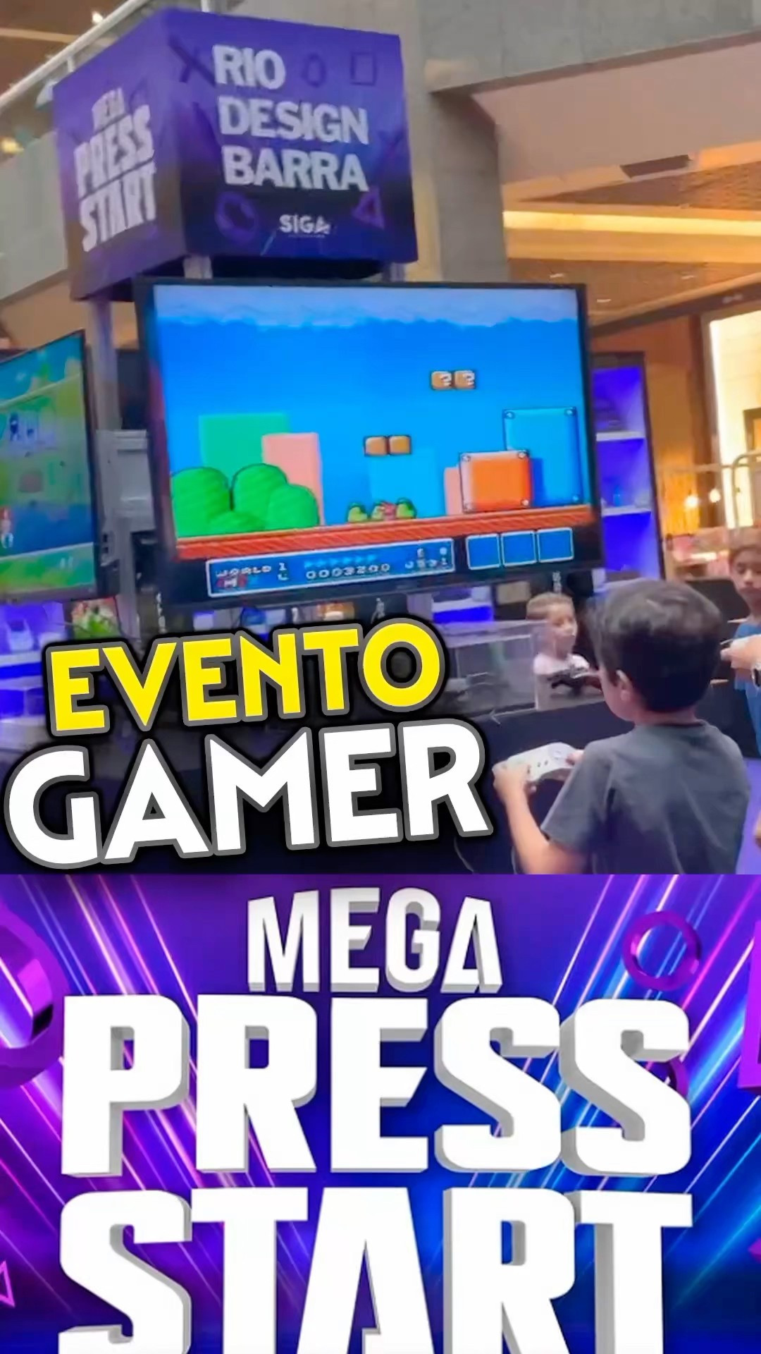 Fui no Mega Press Start no Shopping Rio design