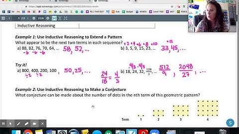 Geometry Lesson 1-4: Inductive Reasoning
