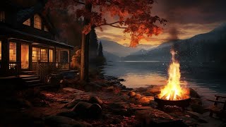 3 Hours | Peace at Home  Relax with the Sound of a Fireside by the Lake  Fire Sound
