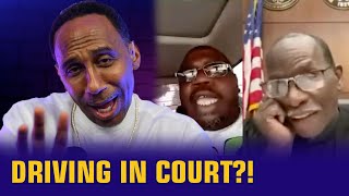 Reacting to man driving with suspended license...while talking to a judge