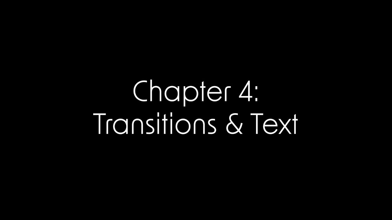 Getting to Know Premiere Pro Chapter 4: Transitions and Text - YouTube