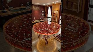 Satisfying DIY Epoxy Resin Table with REAL Red Roses & Gold Leaf! 🌹