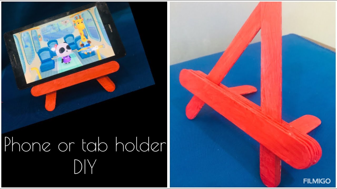 Simple and easy tab or phone holder using popsicle sticks YouTube