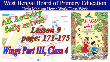 Wings Class 4 Lesson 9 Page 171-175 activity 9,10 & self check Fully Solved I Wings Cl.4 Pg 171-175