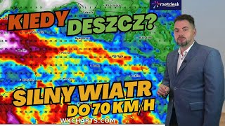 KIEDY SPADNIE WIĘCEJ DESZCZU? SILNY WIATR W PIĄTEK. Do 70 km/h. Prognoza na piątek. #pogoda