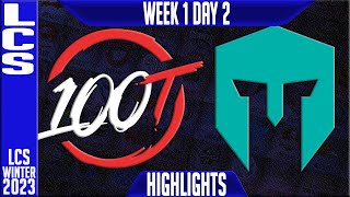 100 vs IMT Highlights | LCS Winter 2023 W1D2 | 100 Thieves vs Immortals