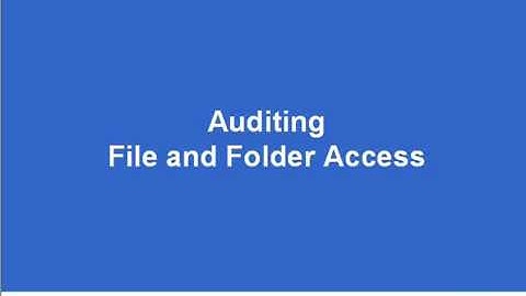 Win2003   Auditing File and Folder Access