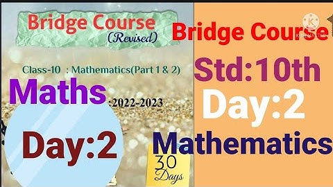 10th||Mathematics||Bridge Course||2022-23 ||Day:2nd||English & SemiEnglish||Maths, Class 10,Day:2