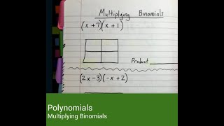 Algebra 1 - Polynomial Operations Multiplying Binomials