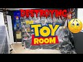 DESTROYING THE ULTIMATE MAN CAVE! Deconstruction Of The Toy Room!