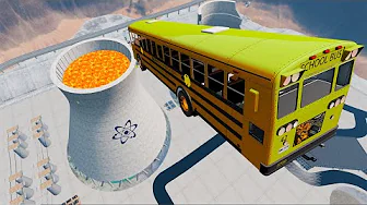 School Bus Crashes & Jumps #6 EpicBeamNGDestruction -  BeamNG.Drive