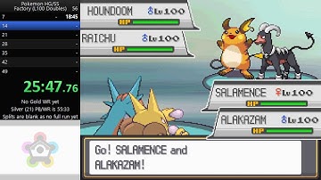Pokemon HG/SS Battle Factory L100 Doubles "Silver Print" Speedrun in 50:16 [Current WR]