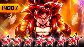 (Dragon Ball Legends) PINNACLE OF POWER! ZENKAI 7, 1400%, 14 STAR SSJ4 GOGETA STANDS ABOVE ALL!