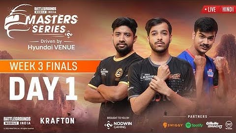 Nodwin Gaming [Hindi] 2022 Battlegrounds Master Series | Week 3 Finals - Day 1