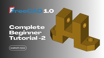 FreeCAD Beginner Tutorial 2025: Part Design Exercise 2 (Pad, Pocket, Hole & Chamfer Tools Explained)
