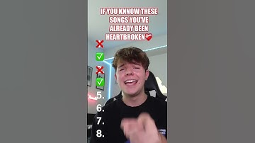 Thumbnail of If You Know 5+ of These Songs You Have a Broken Heart😭💔 ( #songtest P. 2)