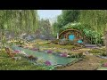 Hobbit village ambience  peaceful afternoon in the shire relaxing nature sounds occasional rain