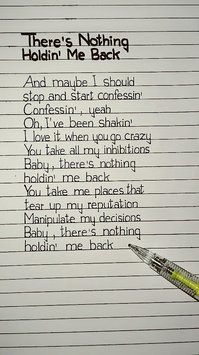 shawn mendes there's nothing holdin' me back lyrics #shawnmendes #lyrics
