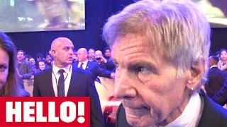 Harrison Ford joins Star Wars' new heroes Daisy Ridley & John Boyega at the London premiere