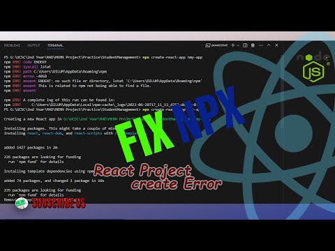 How to Fix Easily NPX Create React APP Not Working Error | Fix Create React App Error