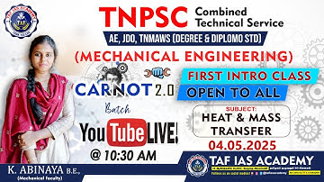 TNPSC | MECHANICAL ENGINEERING | CARNOT 2.O BATCH | TAF ENGINEERING SERVICES