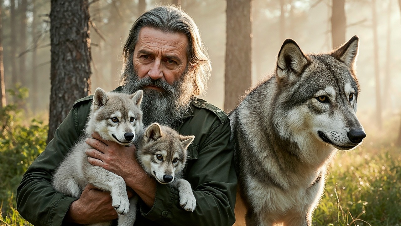 Спасая ВОЛЧАТ Из Пламени, Старый Егерь Встречает Их Мать — и Её Поступок Ломает Все Правила Тайги...