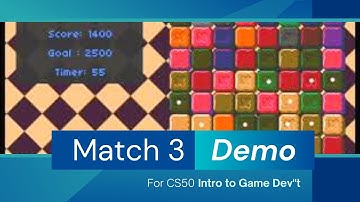 Match 3 Demo for cs50 game development CS50G #cs50 #gamedevelopment