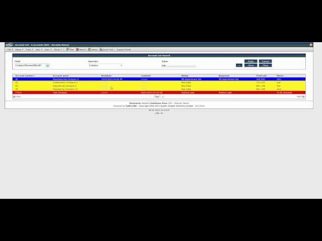 CallPro CRM Demo For The Security Sector