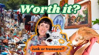 Etsy's vintage home decor dealer sourcing in a car-boot and an antique's centre in Dorset, England.