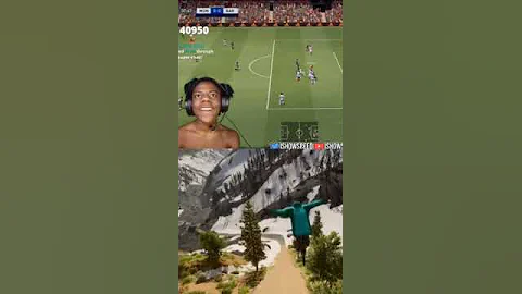 ishowspeed score with ronaldo and pc fall on his head #foryou #trending #video #comedy #ishowspeed