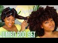 Jumbo Rod Set on Wet Natural Hair with Mousse | Big Defined Curls on Type 4 Hair