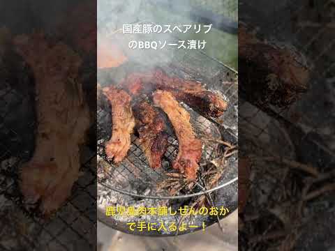 キャンプで映える国産スペアリブのBBQソース焼き