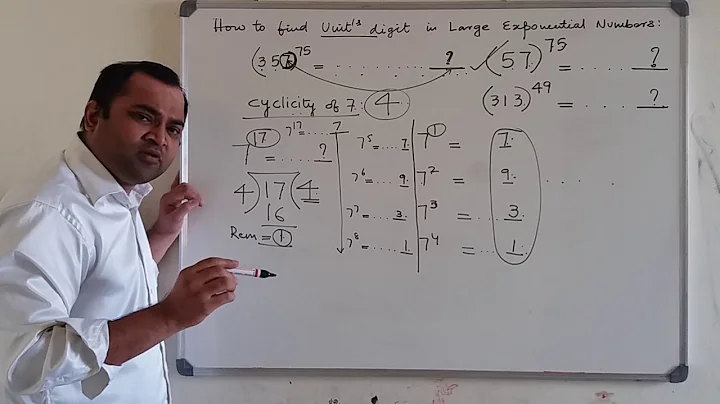 how to find units digit in exponential numbers