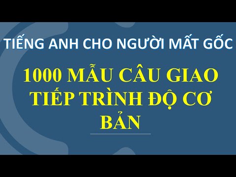 1000 MẪU CÂU GIAO TIẾP TIẾNG ANH TRÌNH ĐỘ CƠ BẢN CHO NGƯỜI MẤT GỐC
