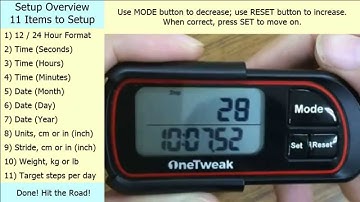 OneTweak Pedometer Setup