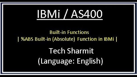 IBMi (AS400) - %ABS Built-in function in | rpgle programming tutorial |  as400 tutorial  beginners |