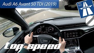 Audi A6 Avant 50 TDI (2019) on German Autobahn  POV Top Speed Drive