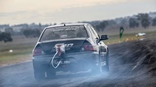 Two 9-Second Evo Monsters with sequential box on a Runway