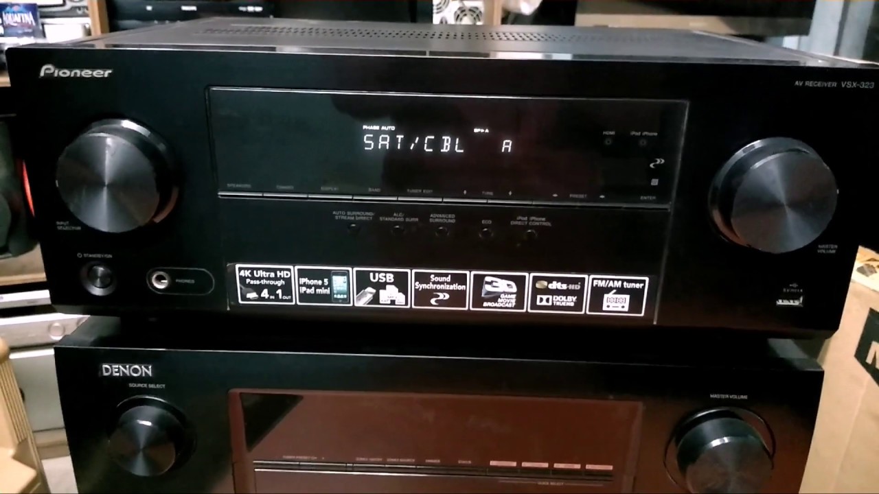 pioneer av receiver with speakers